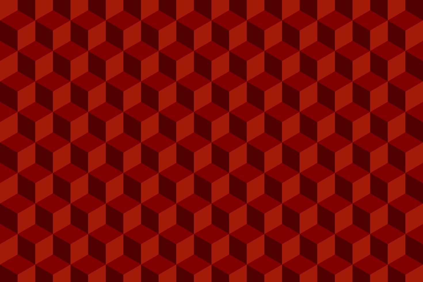 Red geometric 3d cubes pattern. Abstract background. vector