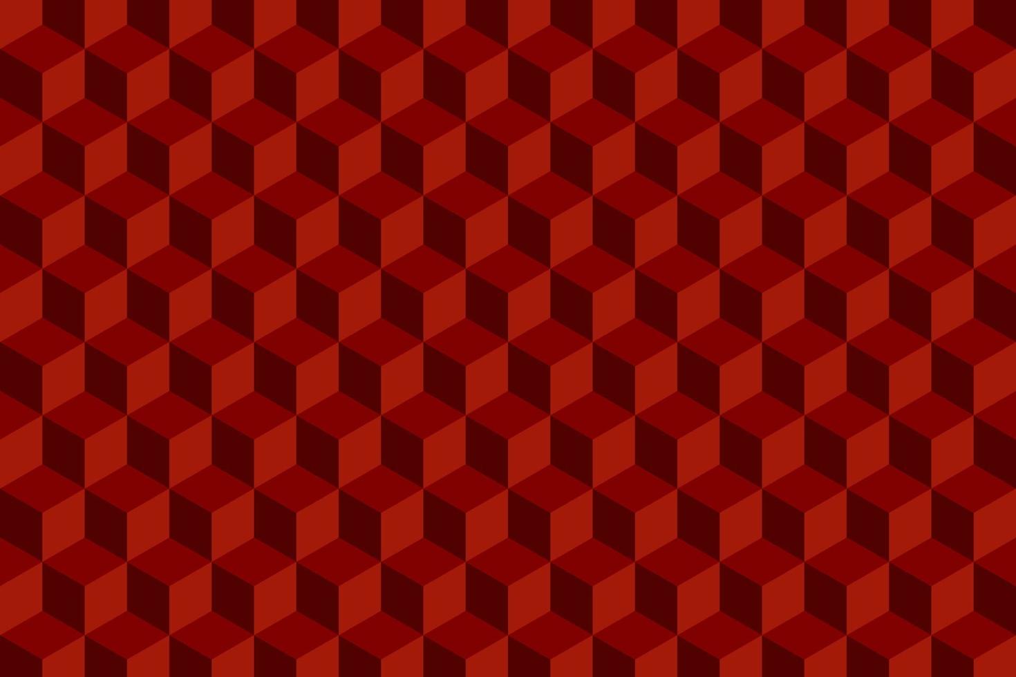 Red geometric 3d cubes pattern. Abstract background. vector