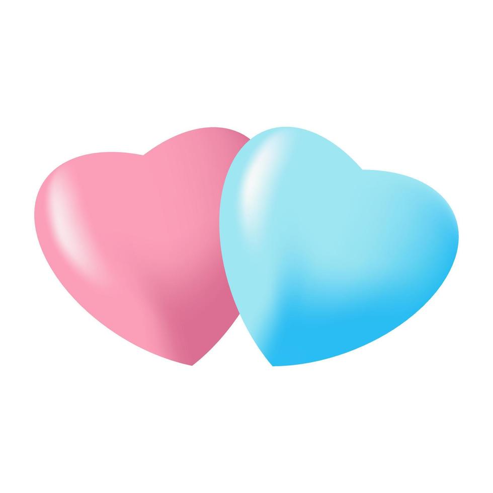 3d hearts on white background. Vector. vector