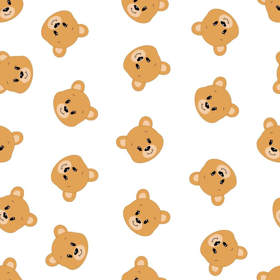 Cute cartoon bear. Vector illustration. Seamless pattern.