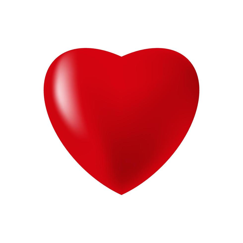 Red 3d heart on white background. Vector. vector