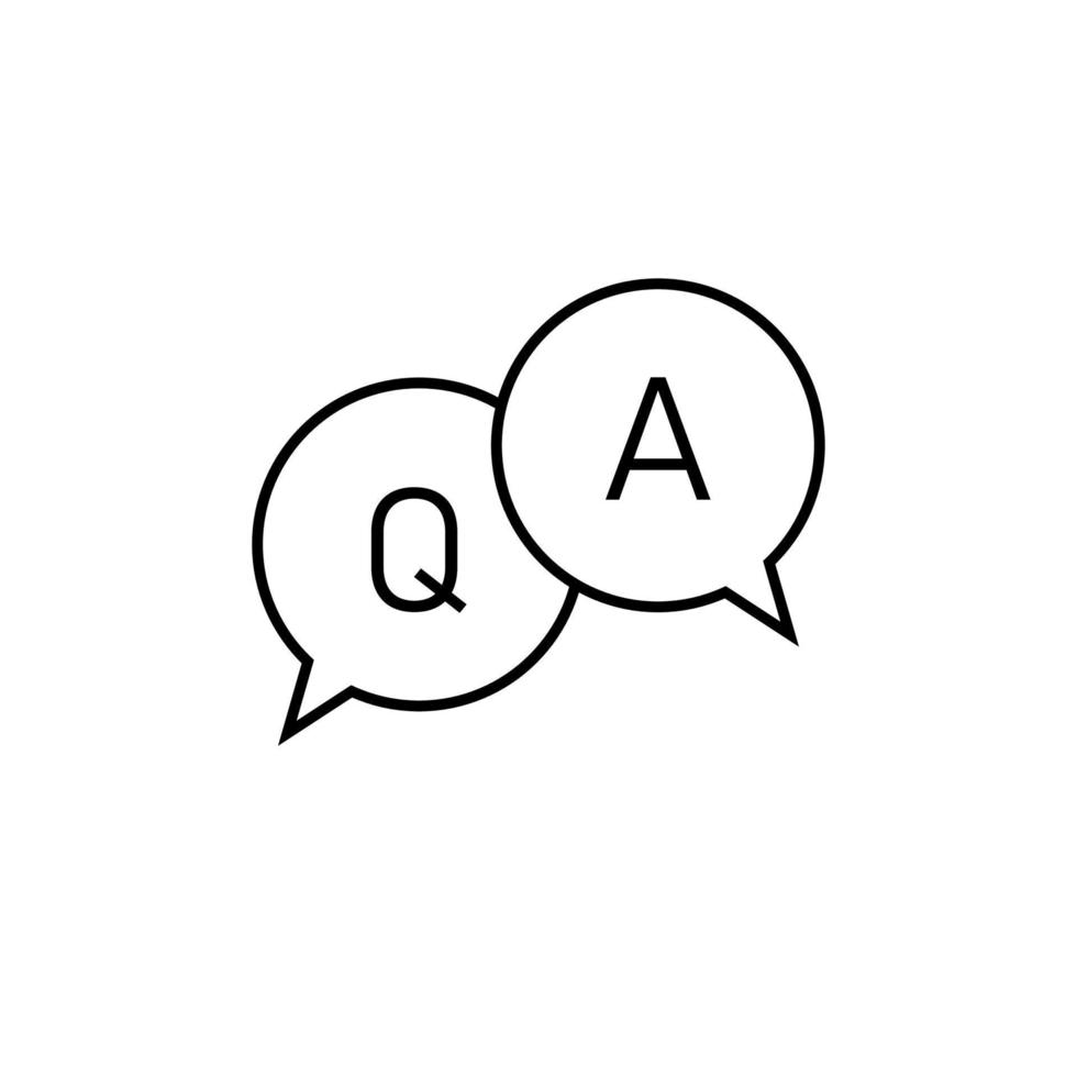 icono de burbuja de voz de preguntas y respuestas. chat de preguntas frecuentes para su diseño vector