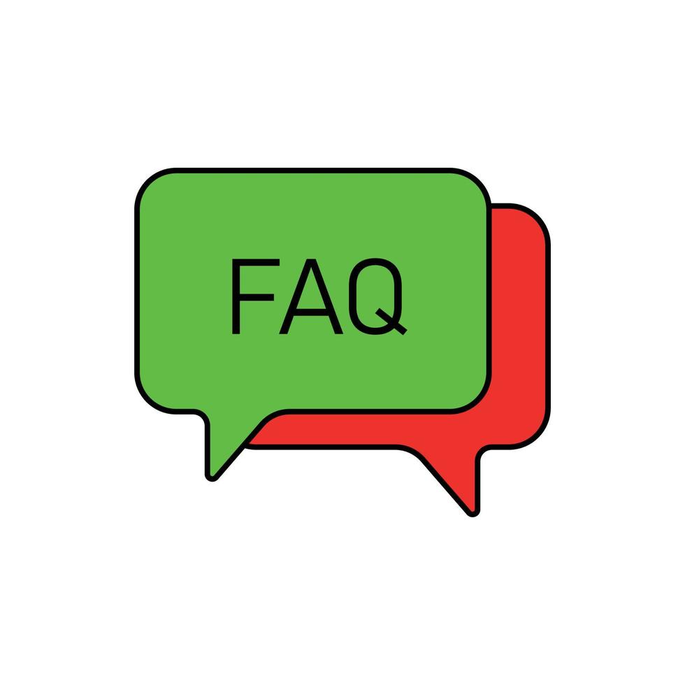 Questions speech bubble icon. Faq chat symbol for your design vector