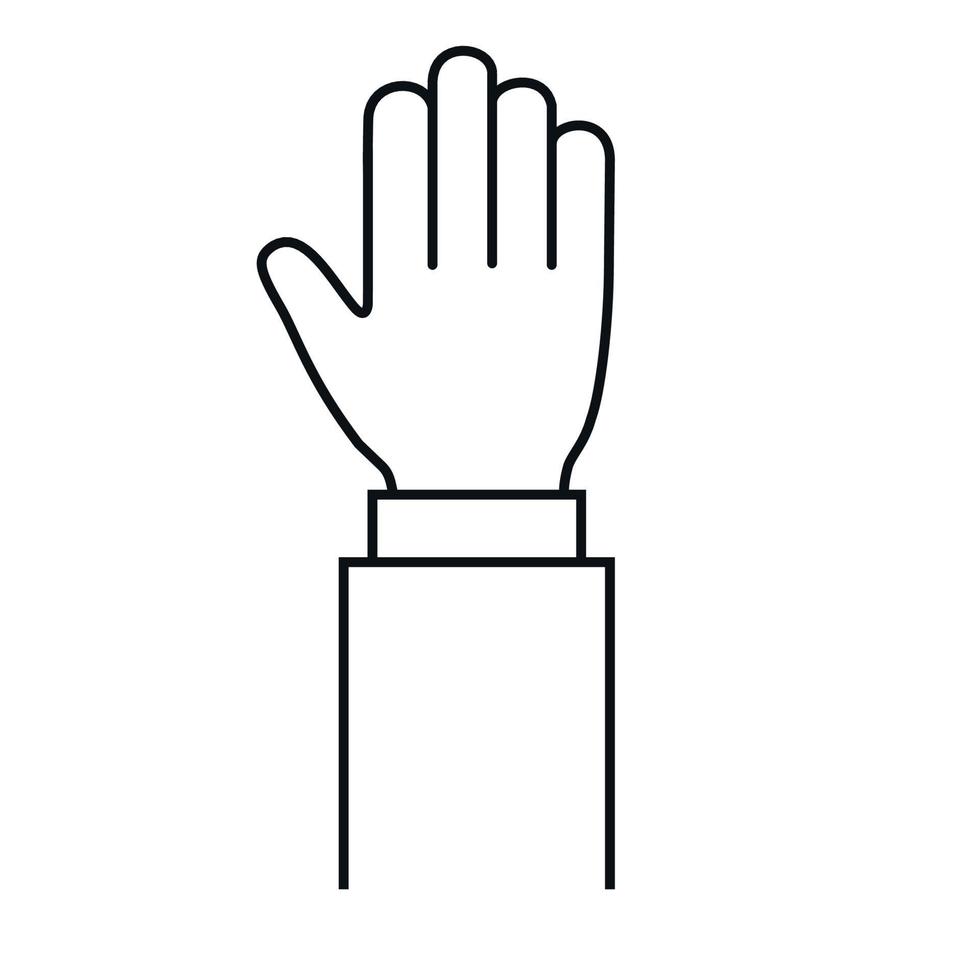 Rised Hand line icon, volunteer sign on white background for your design vector