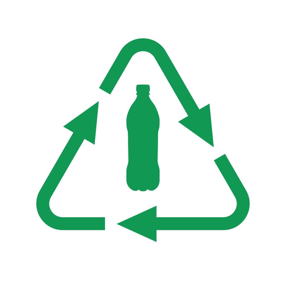 icono de línea de vector de botella de plástico de reciclaje. para tu diseño