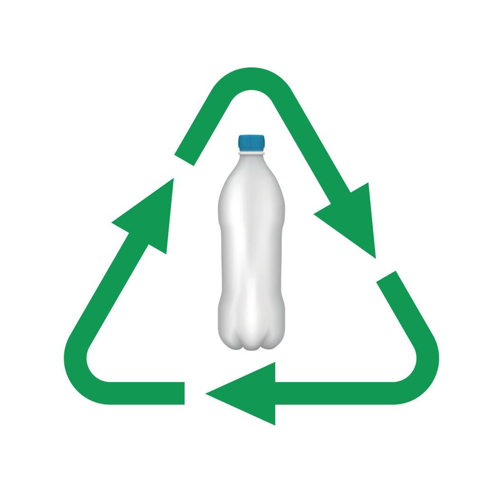 icono de línea de vector de botella de plástico de reciclaje. para tu diseño