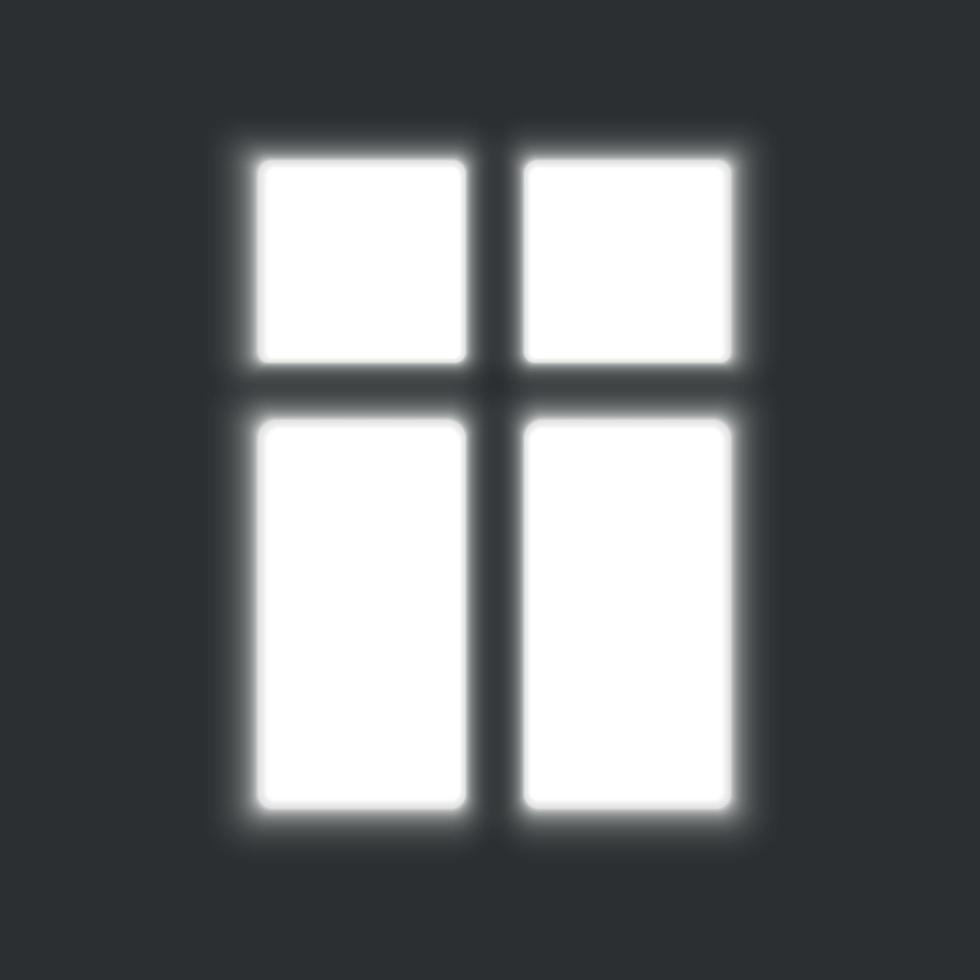 Window light in a dark room. Bright window vector