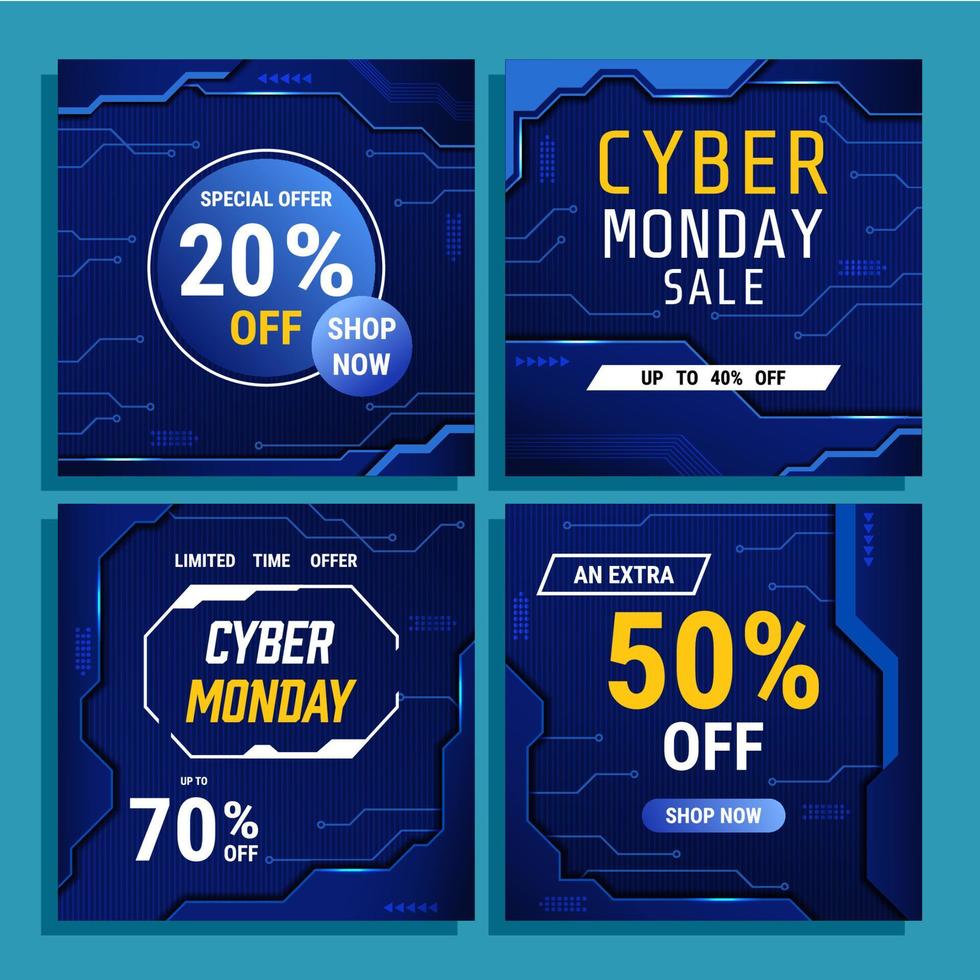 Circuit Tech On Cyber Monday Social Media vector