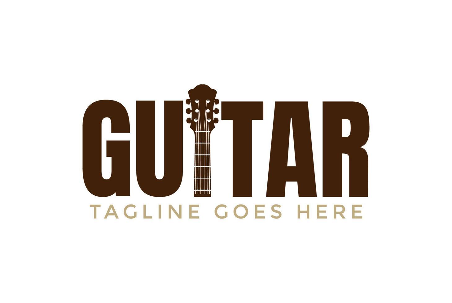 Letter Guitar Text Type Font Typography Logo Design Vector