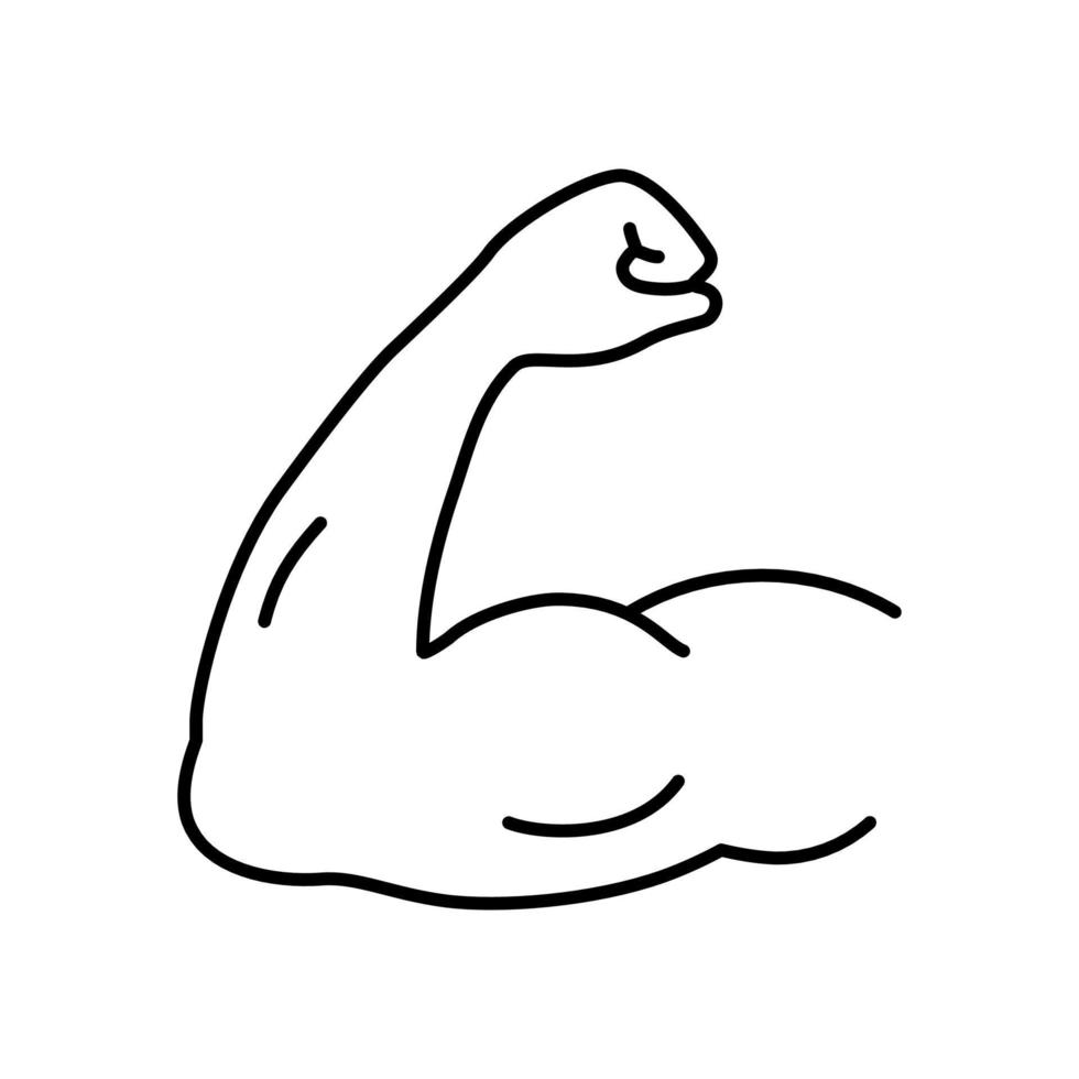 Arm muscle line icon, strenght symbol for your design vector