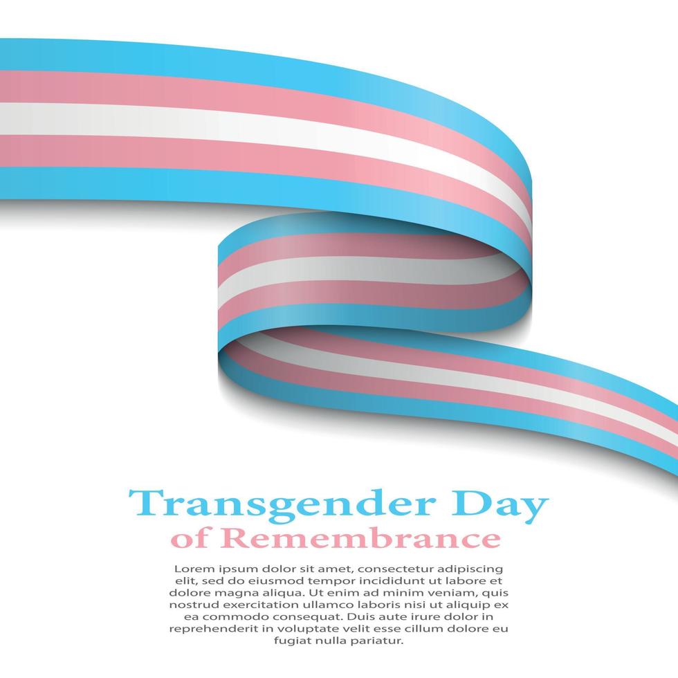 Waving ribbon or banner with Transgender pride flag vector