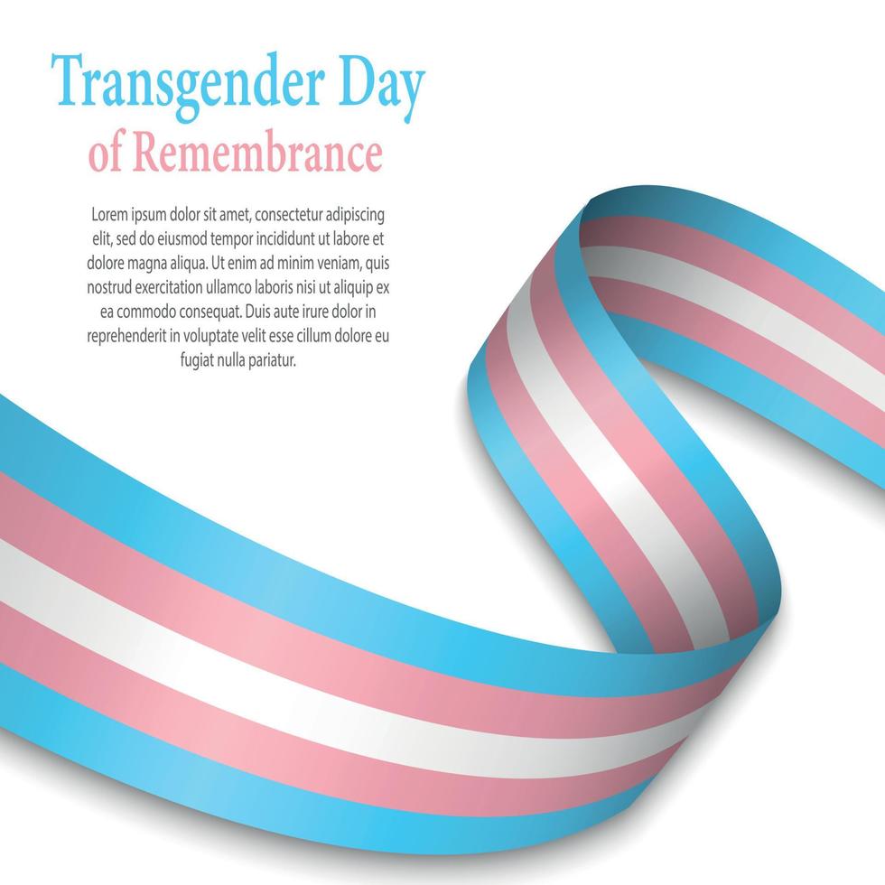 Waving ribbon or banner with Transgender pride flag vector