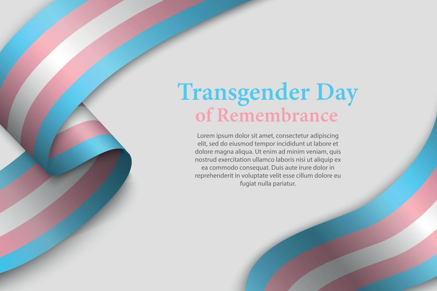 Waving ribbon or banner with Transgender pride flag vector