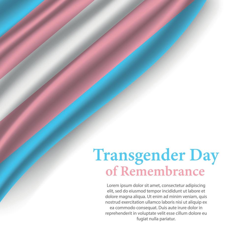 Waving ribbon or banner with Transgender pride flag vector