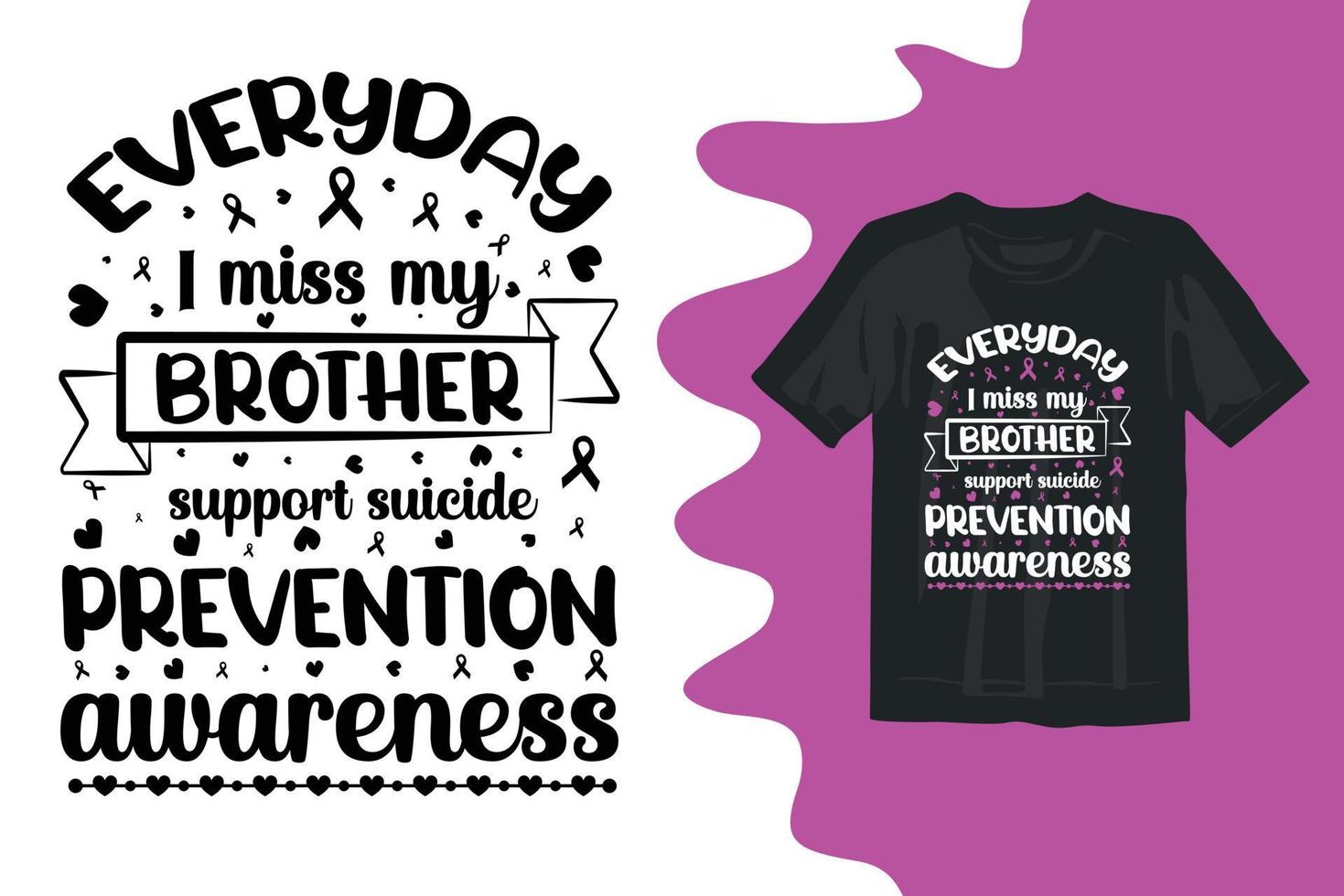 Suicide awareness typography t shirt design print on demand vector