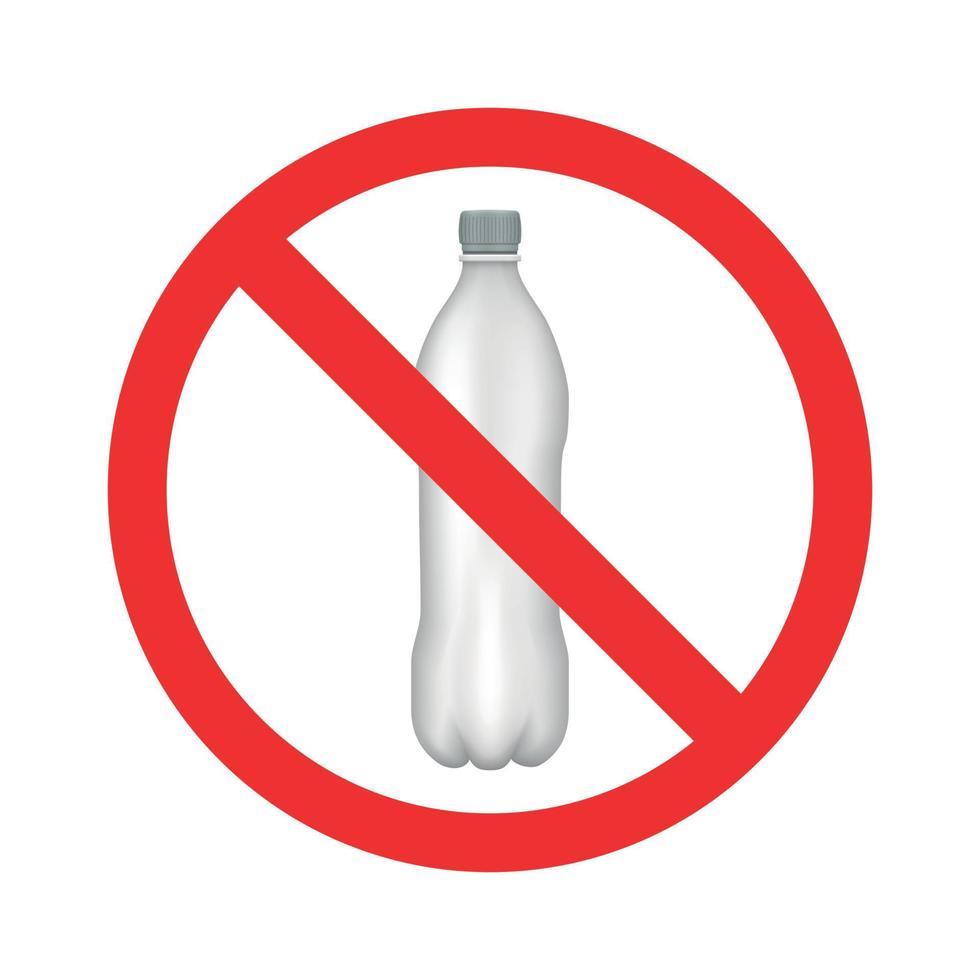 No plastic water bottle line icon. Logo isolated vector