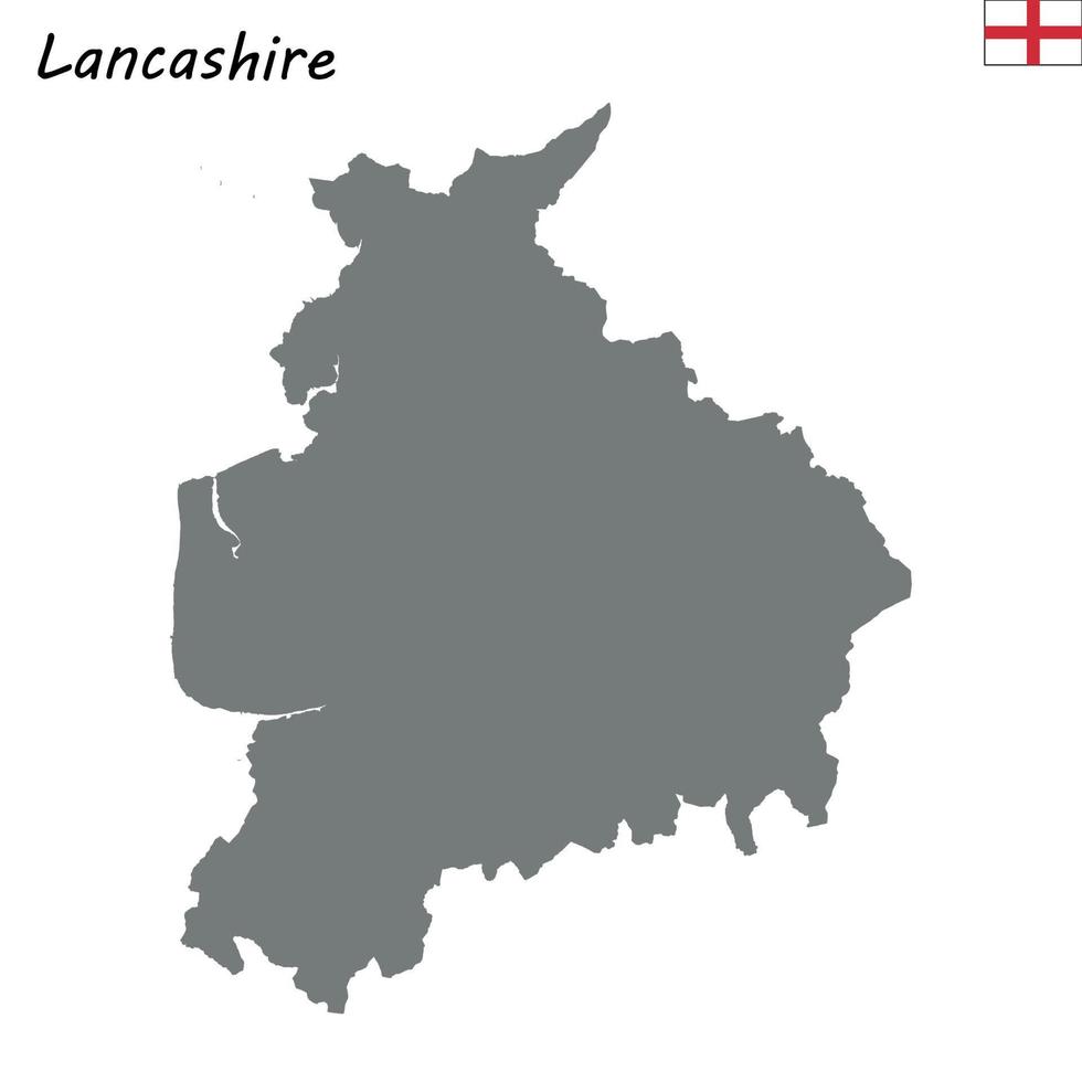 mapa de alta calidad es un condado ceremonial de Inglaterra vector