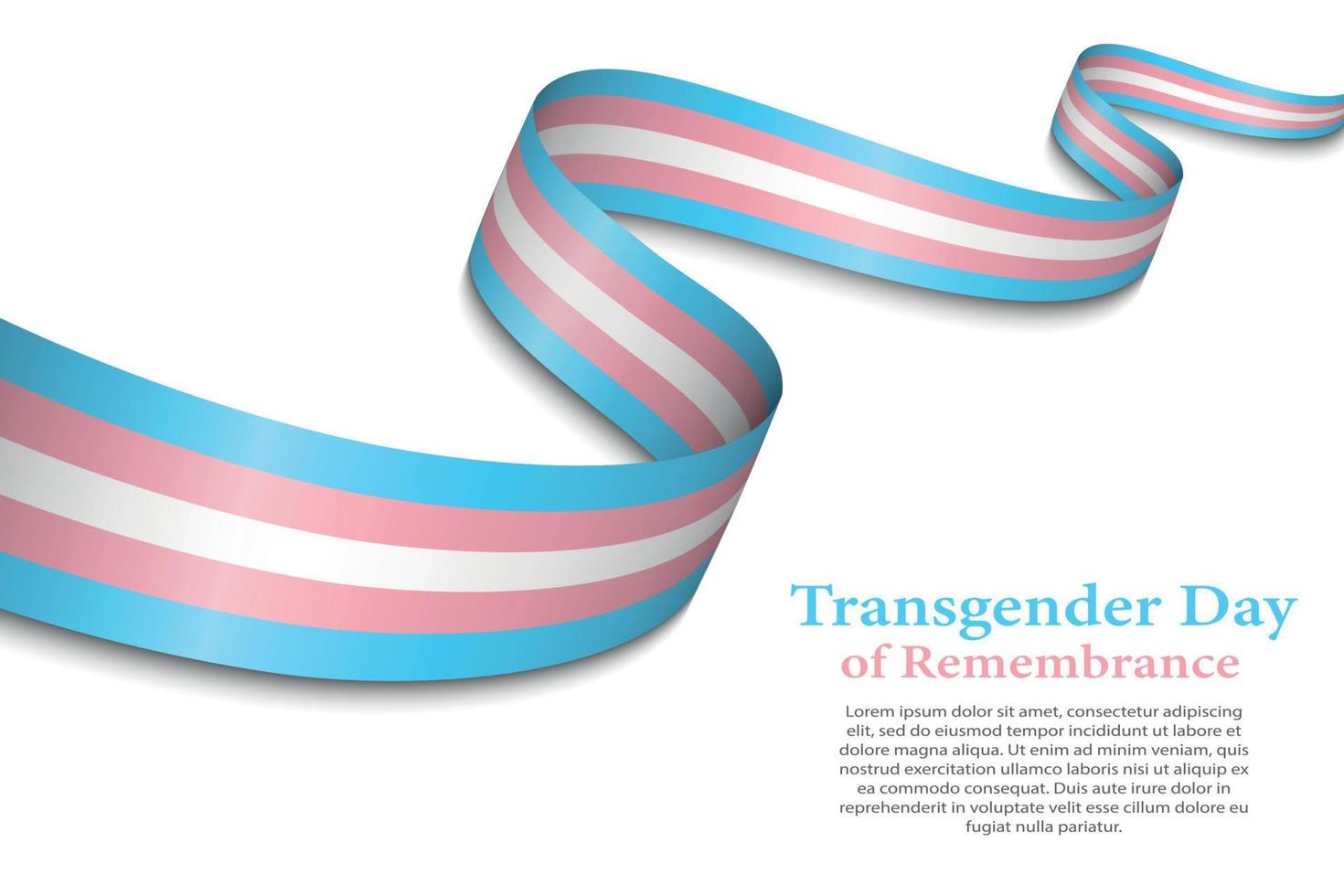 Waving ribbon or banner with Transgender pride flag vector