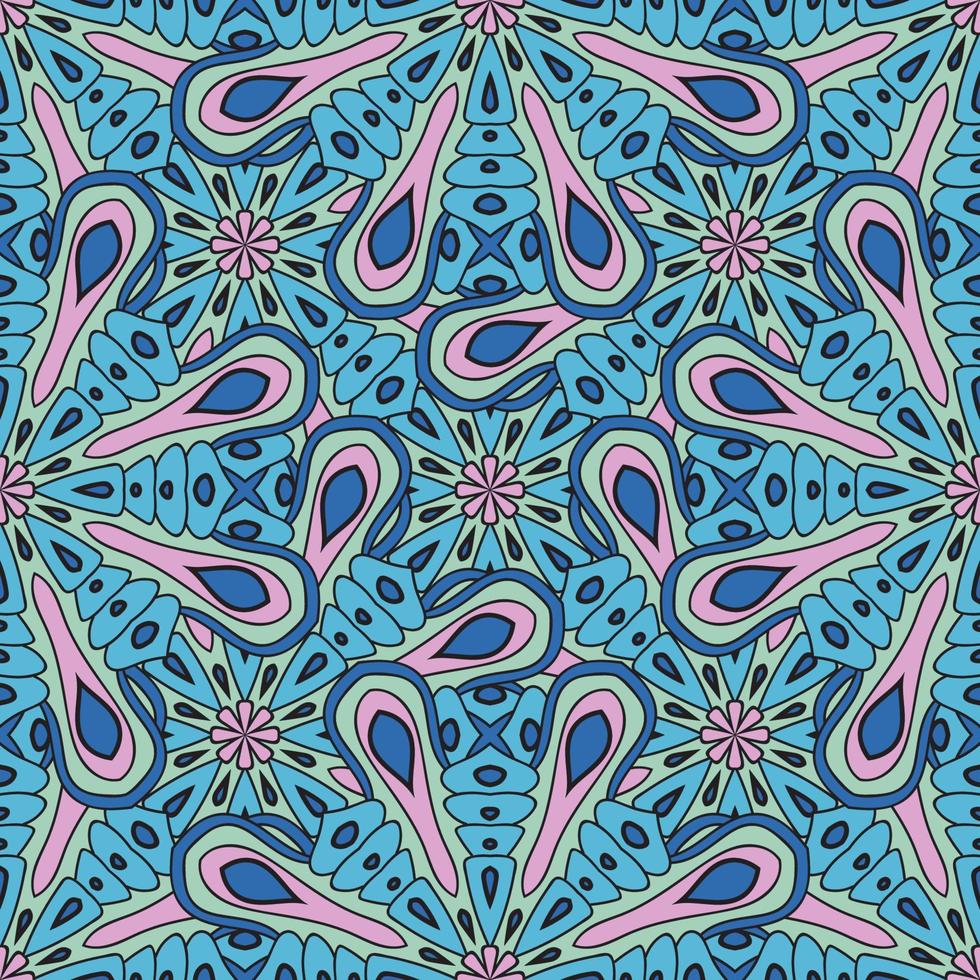 Abstract seamless pattern with mandala flower. Mosaic, tile. vector