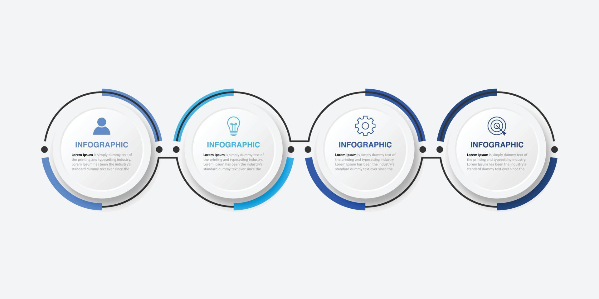 Vector Infographic label design template with icons and 4 options or steps. Can be used for process diagram, presentations, workflow layout, banner, flow chart, info graph.