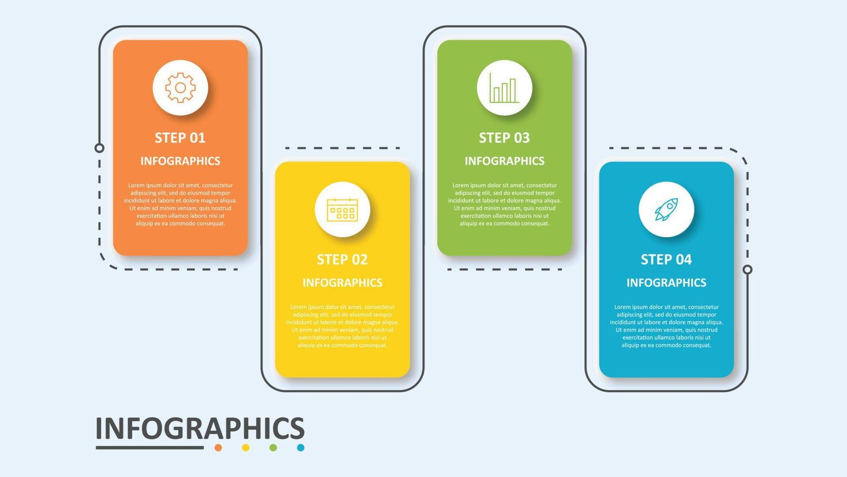 Vector Infographic label design template with icons and 4 options or steps. Can be used for process diagram, presentations, workflow layout, banner, flow chart, info graph.