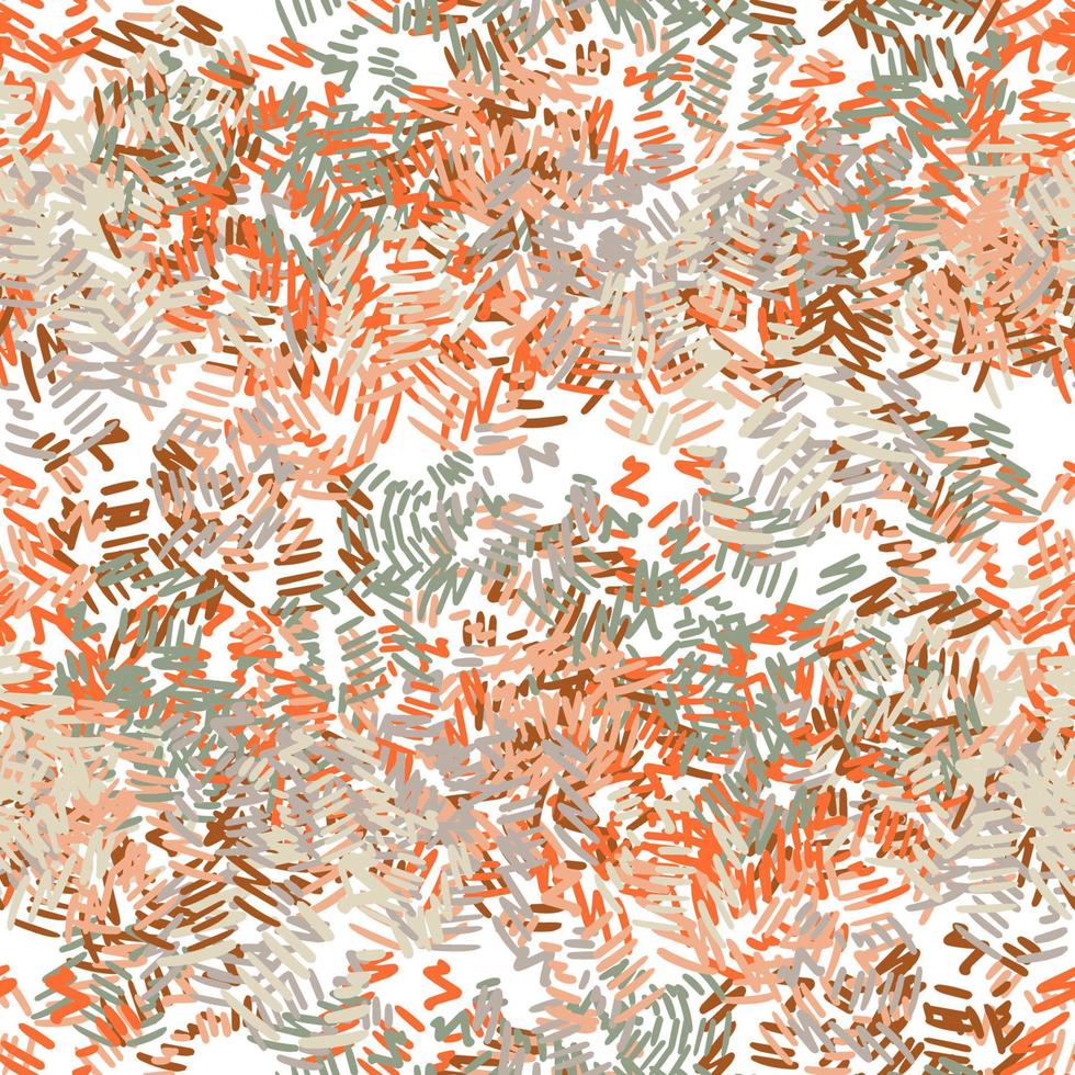 Fantasy messy freehand doodle geometric shapes seamless pattern.  Infinity ditsy scribble abstract card, layout. vector