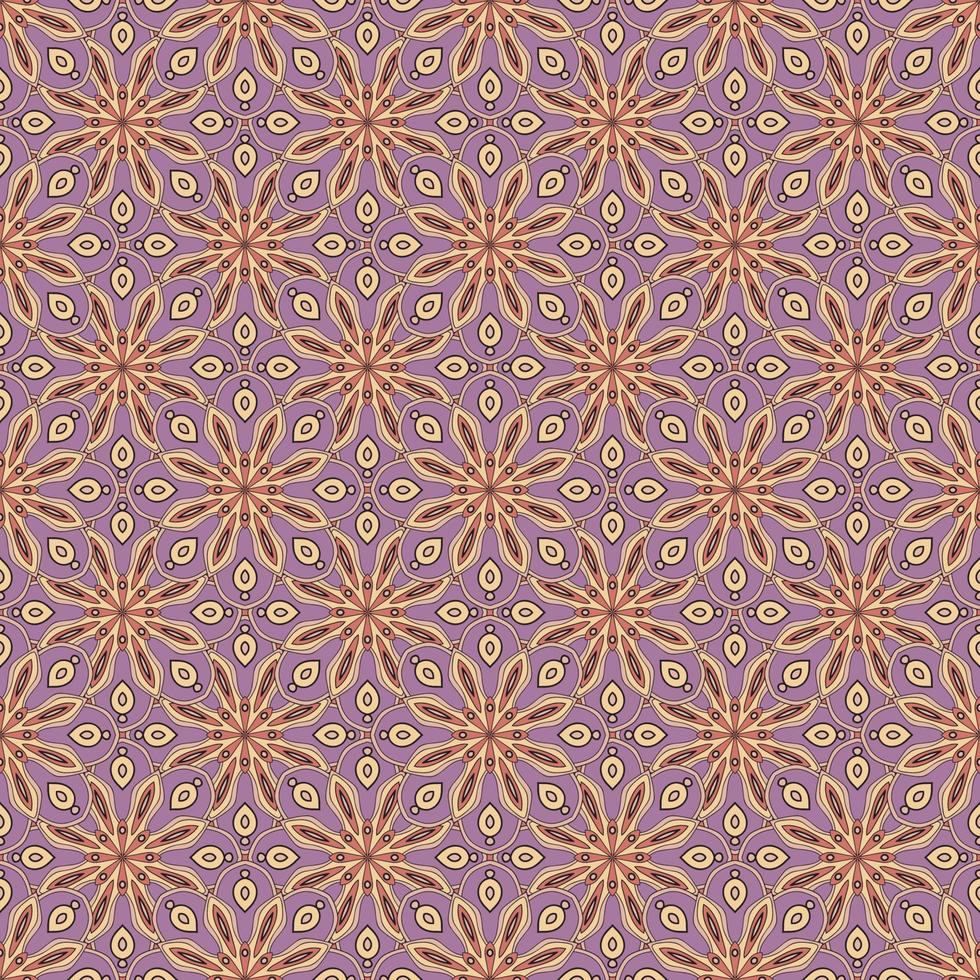 Abstract seamless pattern with mandala flower. Mosaic, tile. vector