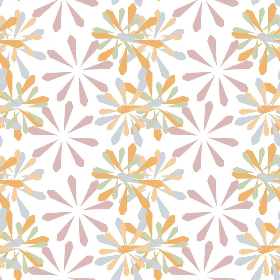 Abstract seamless pattern with mandala flower. Mosaic, tile vector