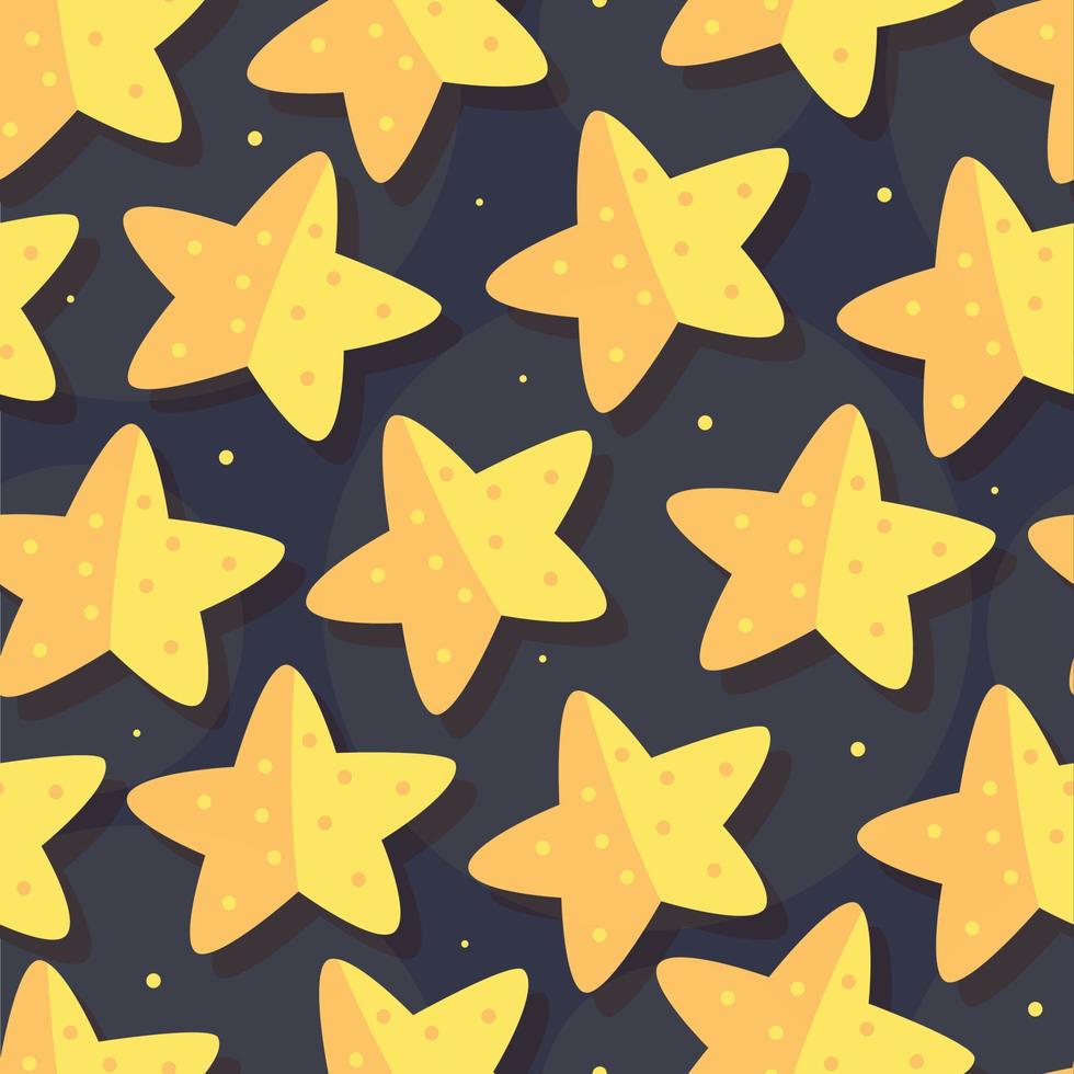 Cute seamless pattern with cartoon stars. Vector illustration background.