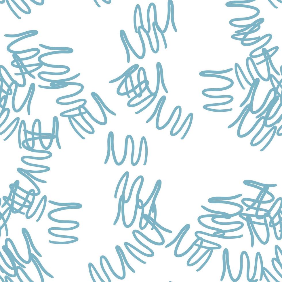 Fantasy messy freehand doodle geometric shapes seamless pattern.  Infinity ditsy scribble abstract card, layout. vector
