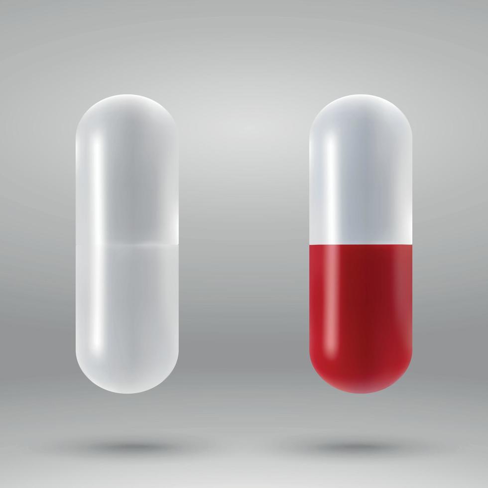 Capsule pill isolated . Vector