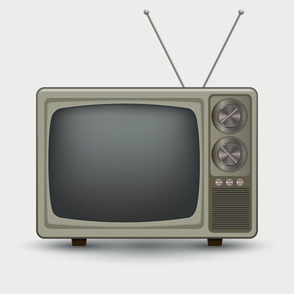 Realistic old vintage TV. vector