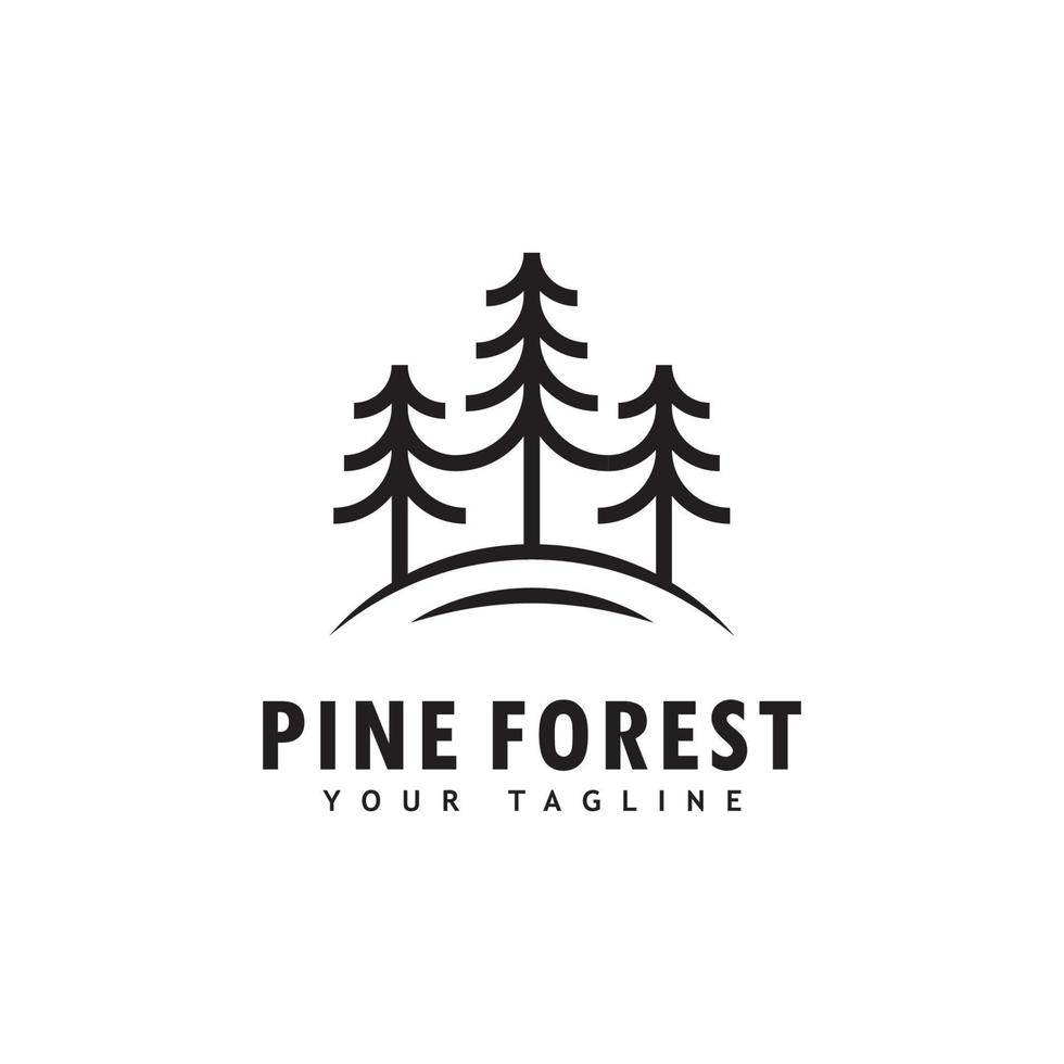 Pine tree logo template.Abstract pine tree icon vector