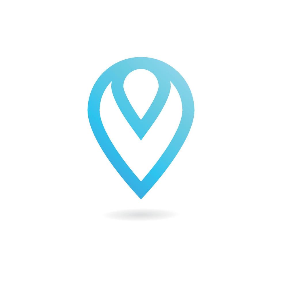 Abstract location pin logo icon design vector