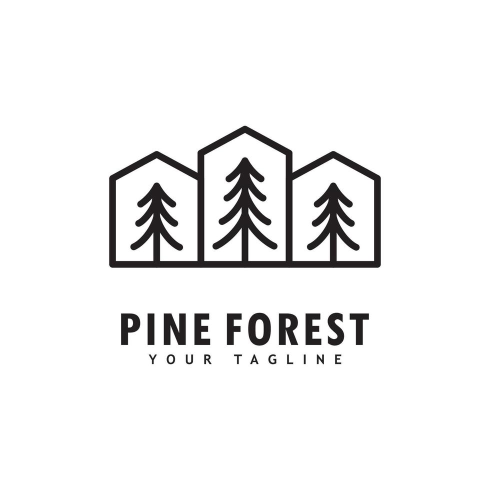 Pine tree logo template.Abstract pine tree icon vector