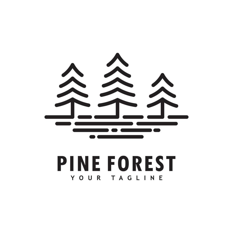 Pine tree logo template.Abstract pine tree icon vector