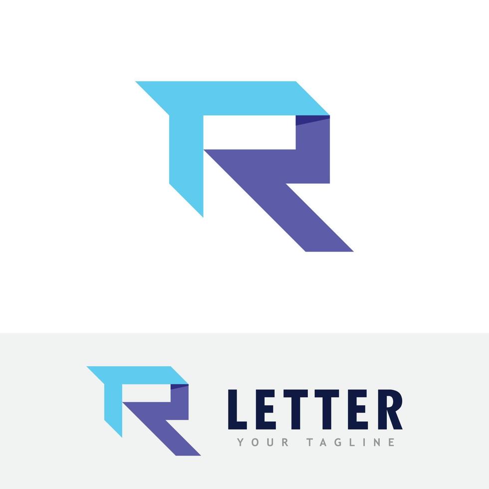 R Uppercase Initial Logo Design Template Vector Illustration