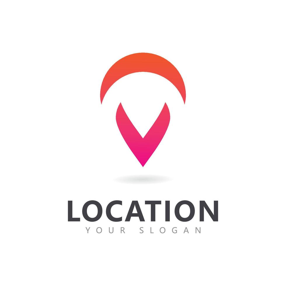 diseño de icono de logotipo de pin de ubicación abstracta vector