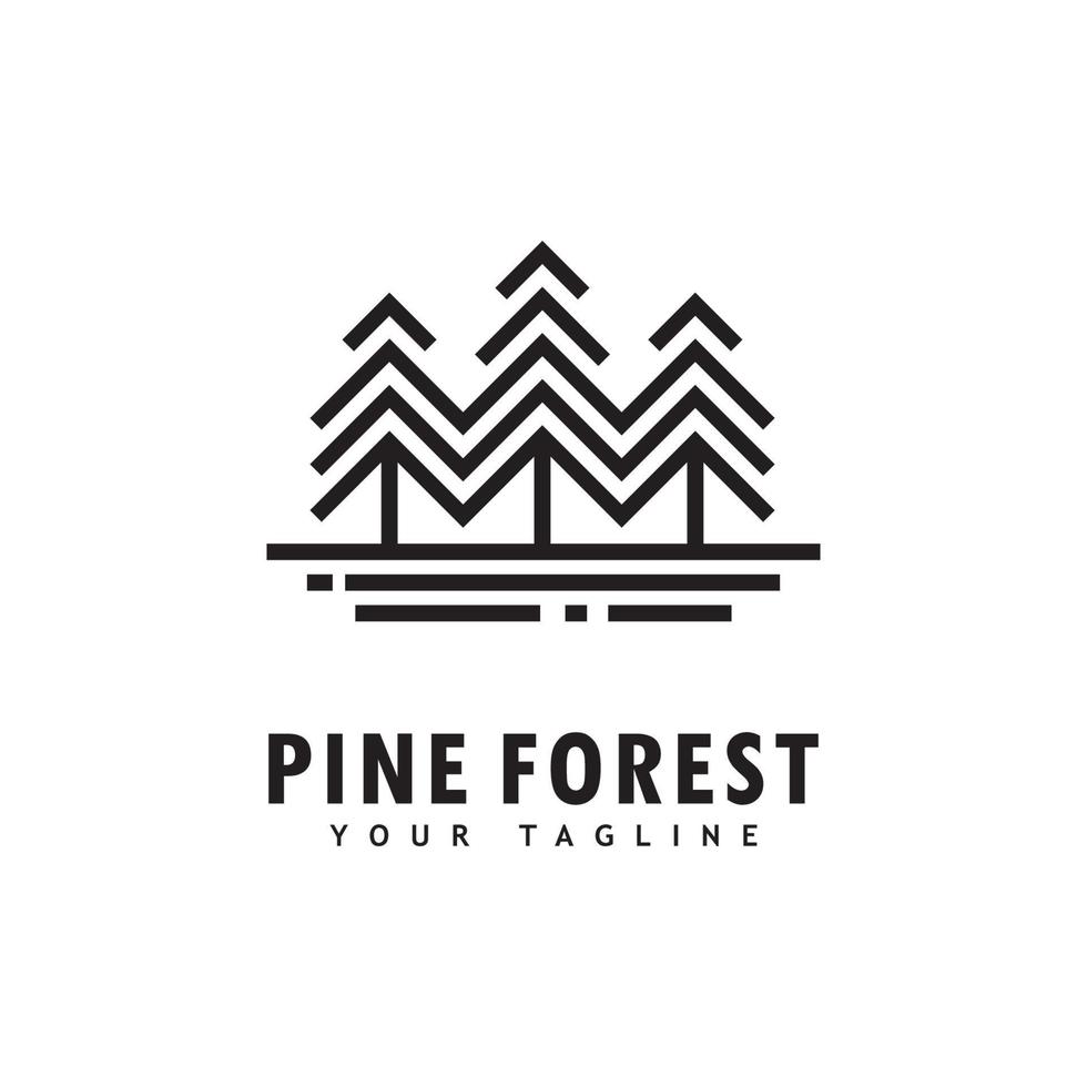 Pine tree logo template.Abstract pine tree icon vector