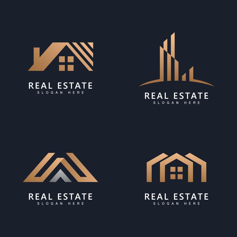 vector de plantilla de logotipo de bienes raíces icono de casa abstracta.