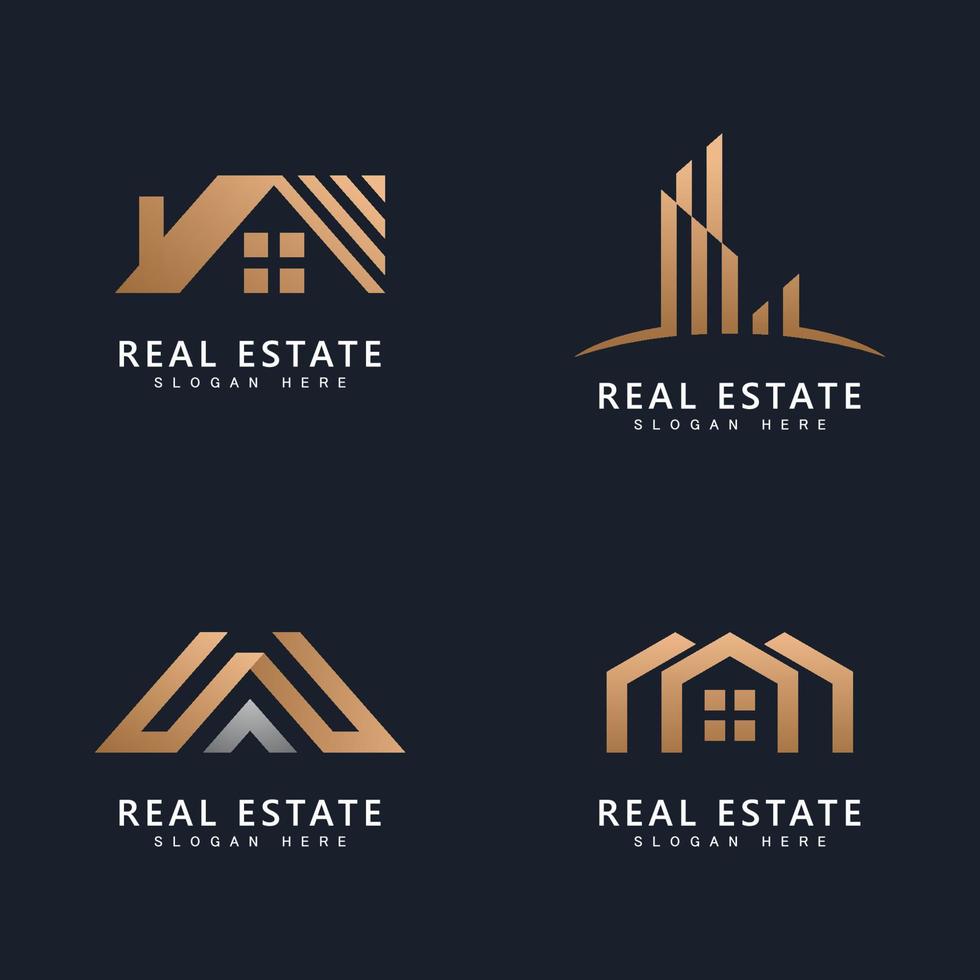 Real estate logo template vector.Abstract house icon vector