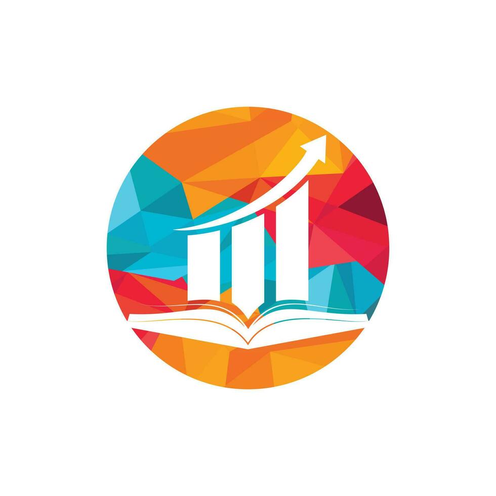 diseño del logo del libro de finanzas. diseño de logotipo de educación de crecimiento empresarial. vector