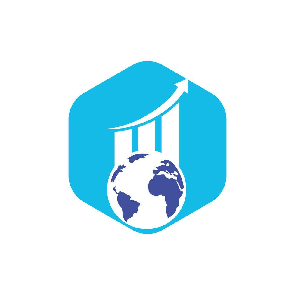 World Stats vector logo design template. World finance logo design concept.