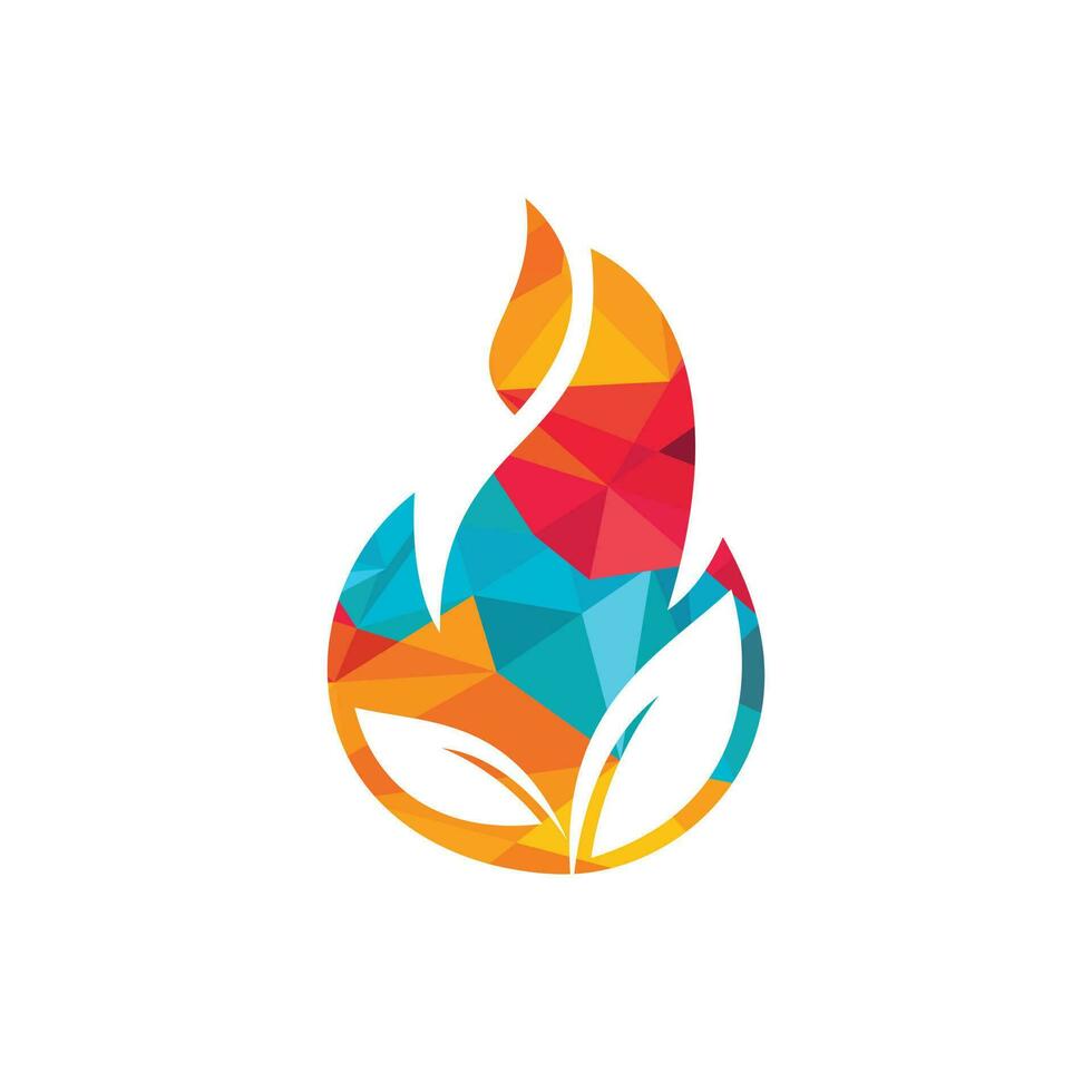 diseño de logotipo de vector de hoja de fuego. plantilla de vector de diseño de logotipo de energía alternativa verde ecológico.