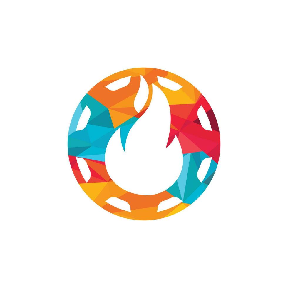 plantilla de diseño de logotipo de vector de engranaje y fuego.