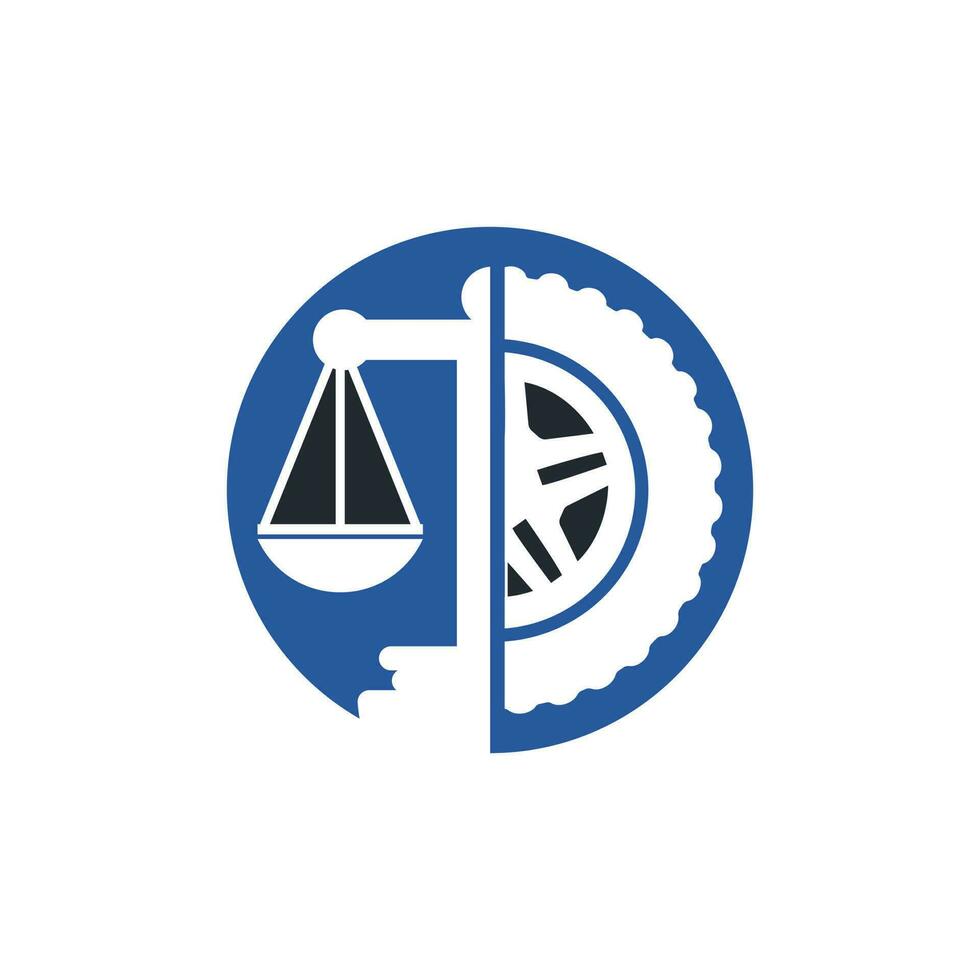 Transport law vector logo design template. Tire and balance icon design.