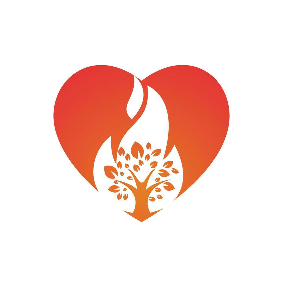 Fire Tree vector logo design template.