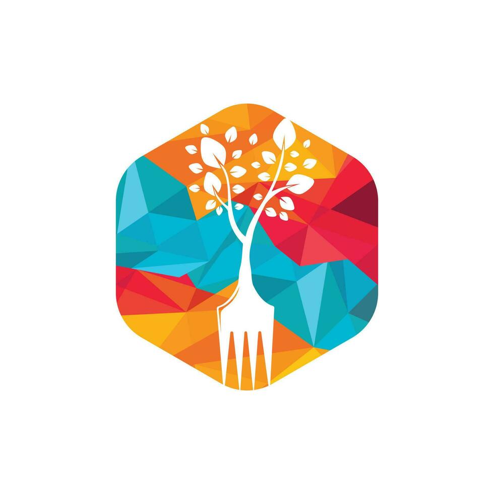 Fork tree vector logo design. Restaurant and farming logo concept ...