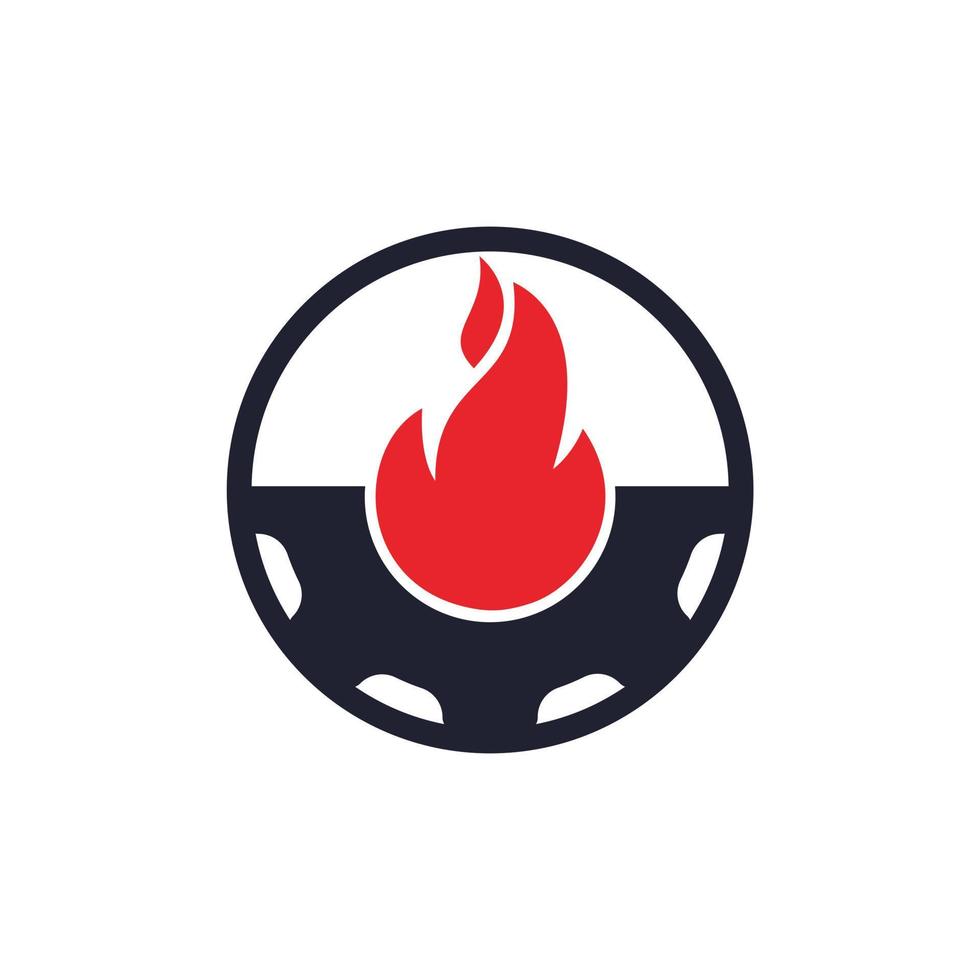 Gear and fire vector logo design template.