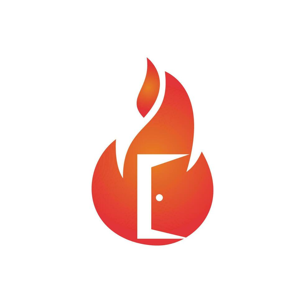 Fire door vector logo design template.